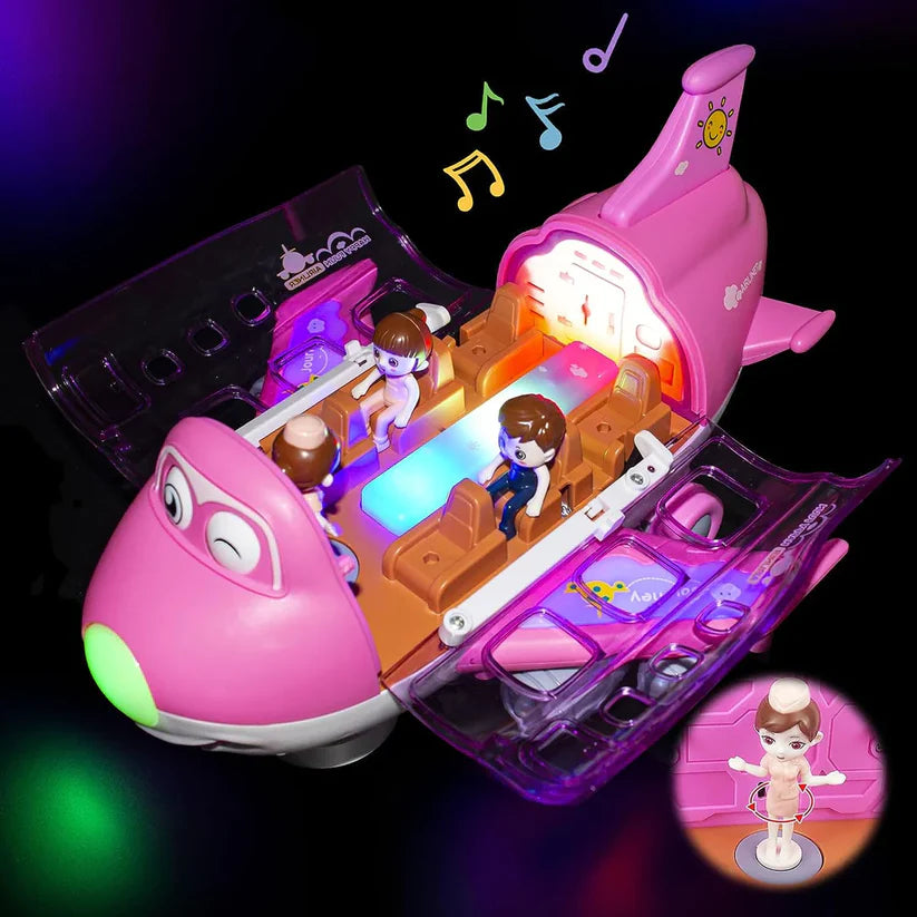 Lightning & Musical 360 Rotating Gear Airplane