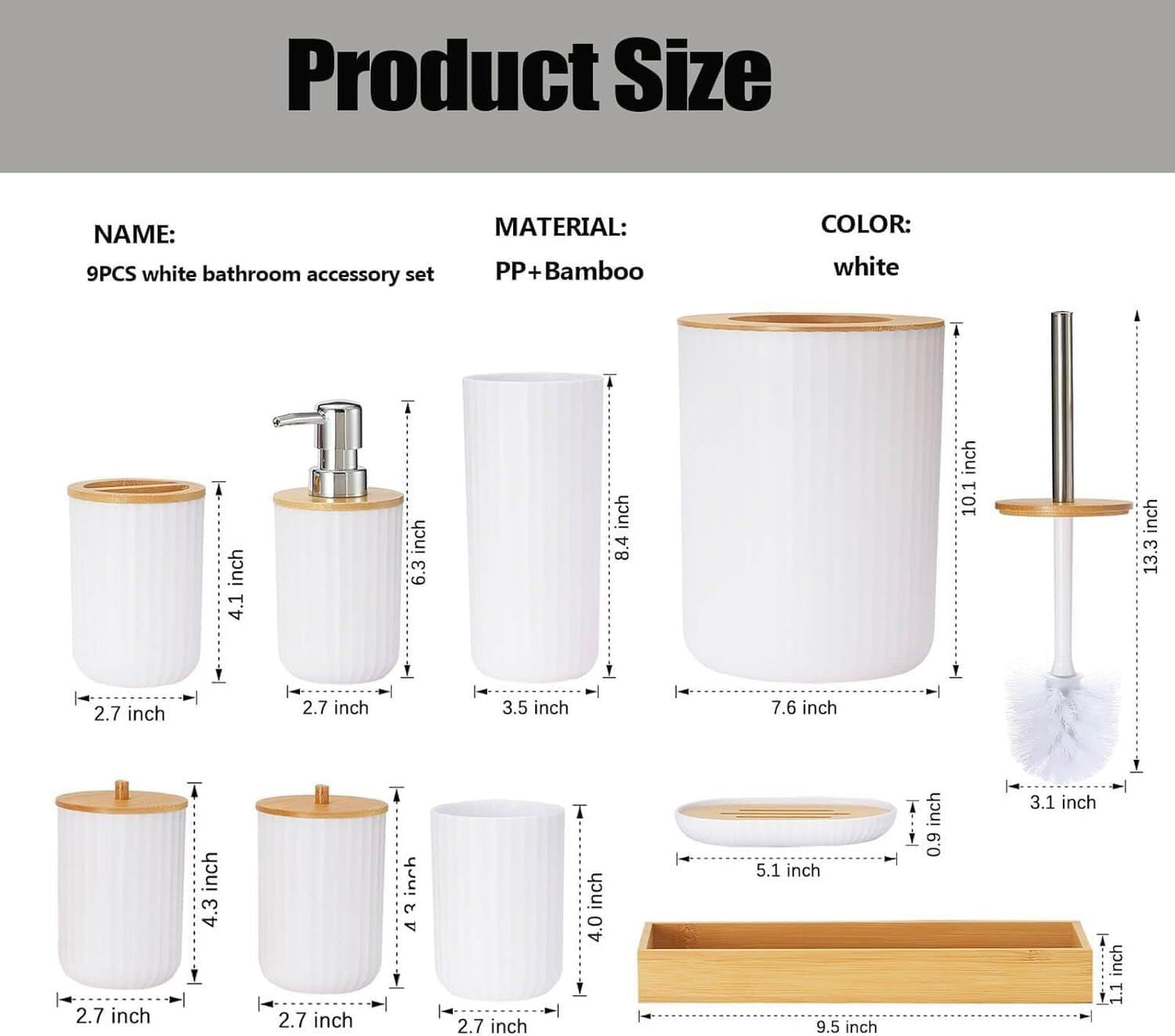 Bathroom Set, 6 Pieces