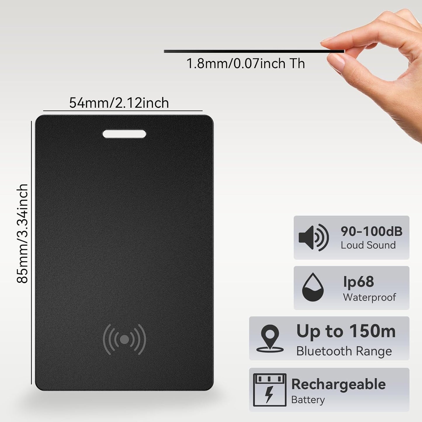 Android Bluetooth Tracker, Ultra-Thin Wallet Tracer Card