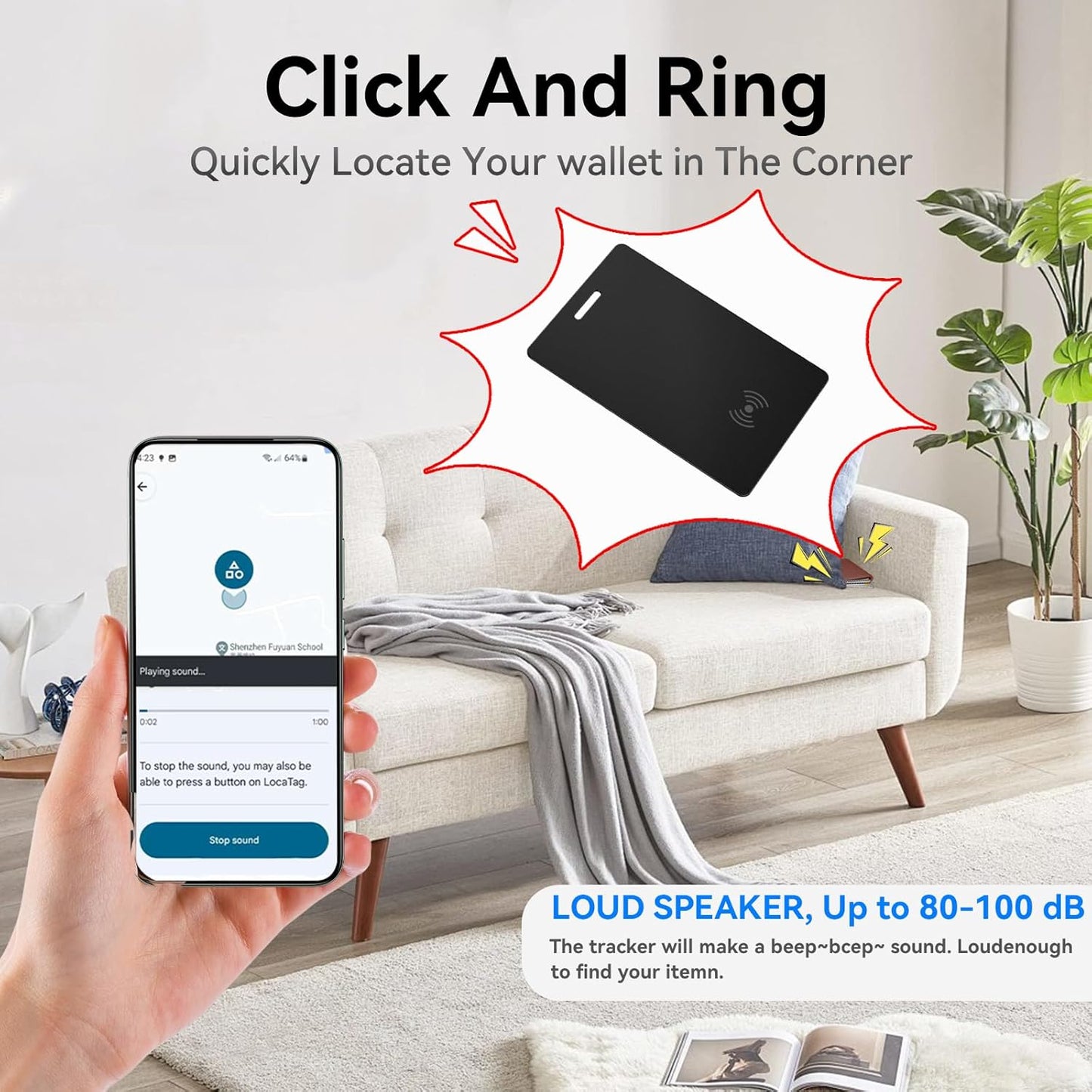 Android Bluetooth Tracker, Ultra-Thin Wallet Tracer Card
