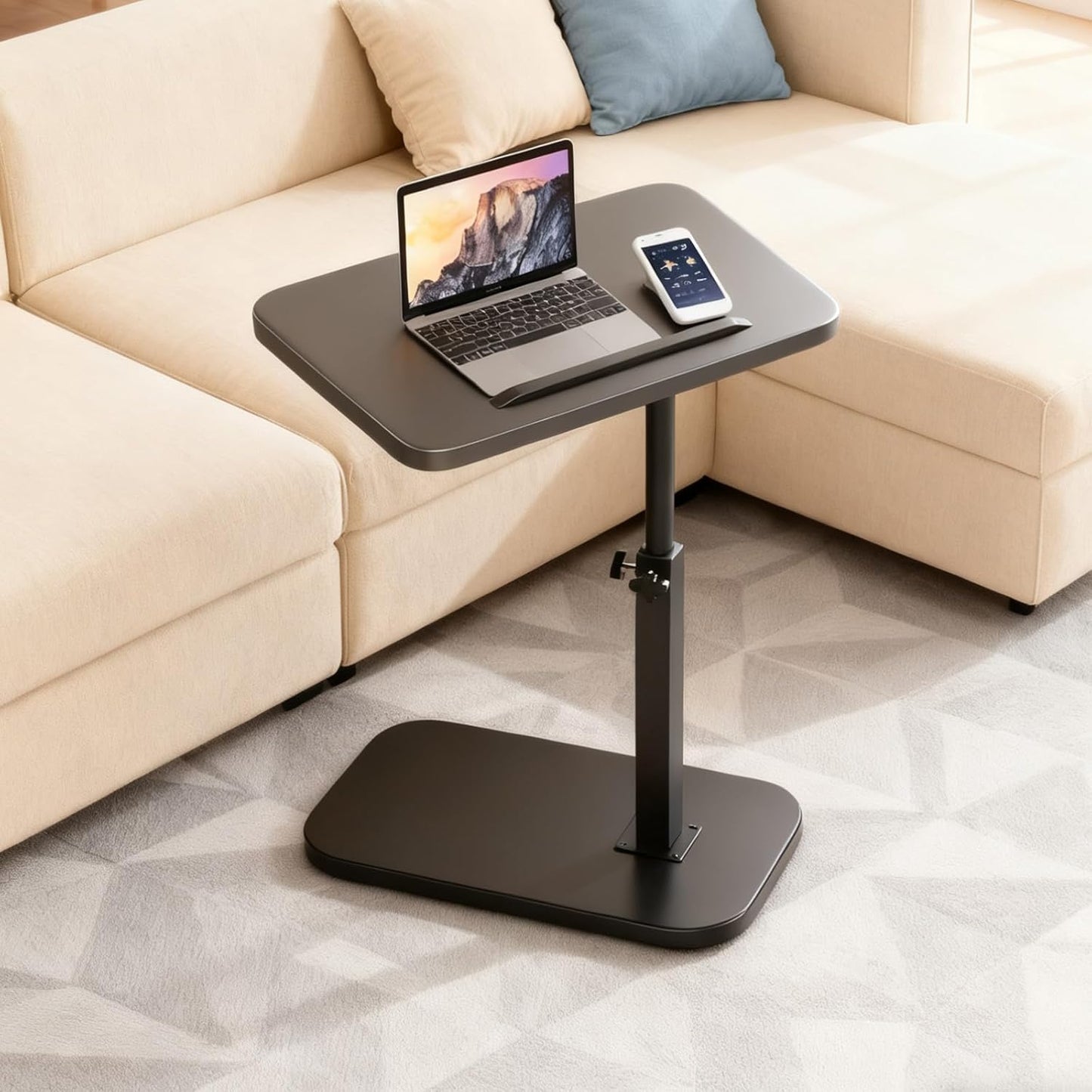 Side Table C Shape, 360° Rotatable