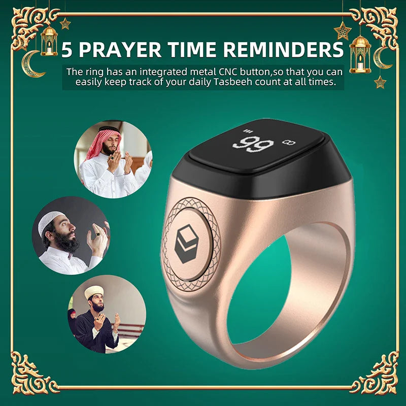 Electronic Qibla Dhikr Counter Ring