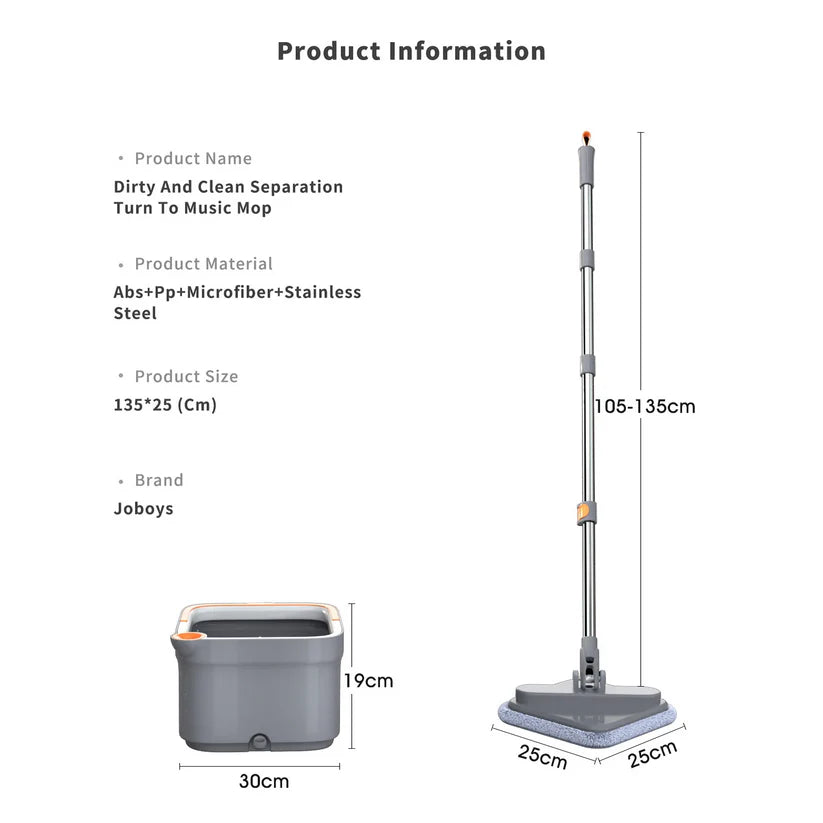 Effortless Clean Spin Mop: Auto-Squeeze Flat Mop & Bucket with Reusable Microfiber Pads